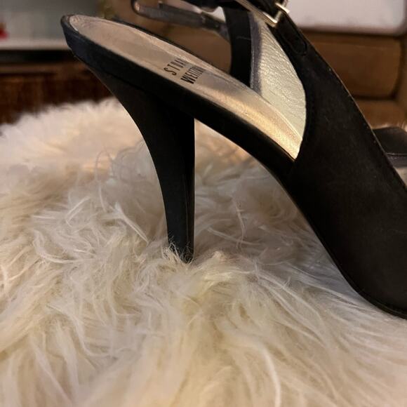 Stuart Weitzman sling back heals. Satin. 85cm heal. - Picture 4 of 6